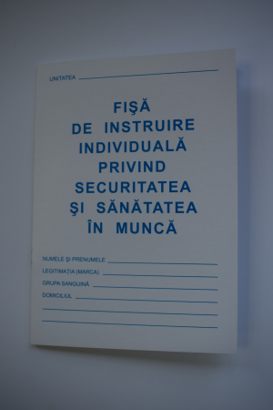 Fişe şi foi - Fişă de instruire individuală privind securitatea şi sănătatea în muncă