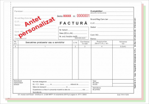 Tipizate personalizate - Factură A5 fără TVA personalizată (trebuie precizate datele complete aferente, eventual serie si numar)