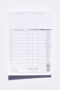 Niruri şi note - Notă de plată restaurant tip 1