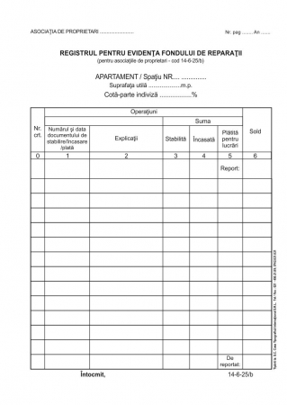 Registru pentru evidenţa fondului de reparatii [1]