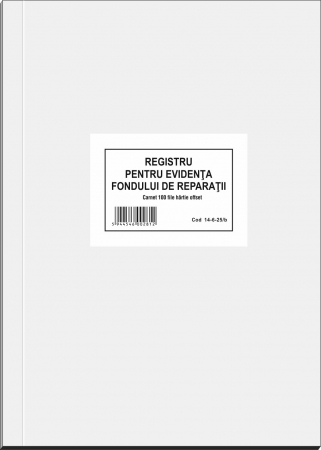 Formulare tipizate - Registru pentru evidenţa fondului de reparatii