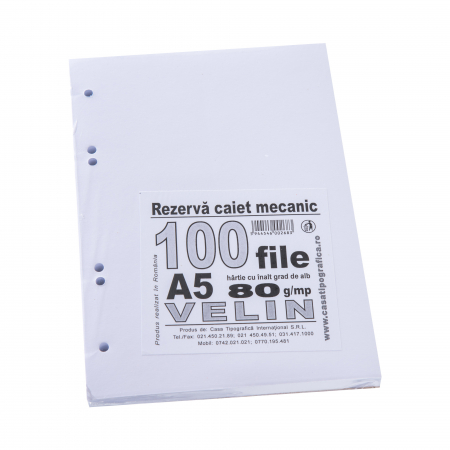 Rezerve caiete mecanice - Rezervă de caiet mecanic A5 cu hârtie velină