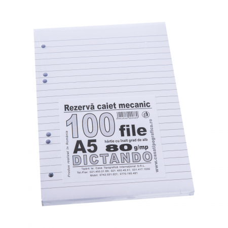 Rezerve caiete mecanice - Rezervă de caiet mecanic A5 de dictando