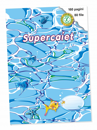 Colecţia A4 80 file - Super caiet A4 cu 80 file cu hârtie velină - Coperta grafica "Ocean"