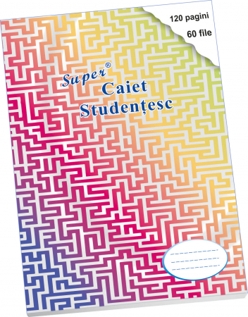 Caiete cu capse - Super Caiet Studentesc A4 cu 60 file cu hârtie velină
