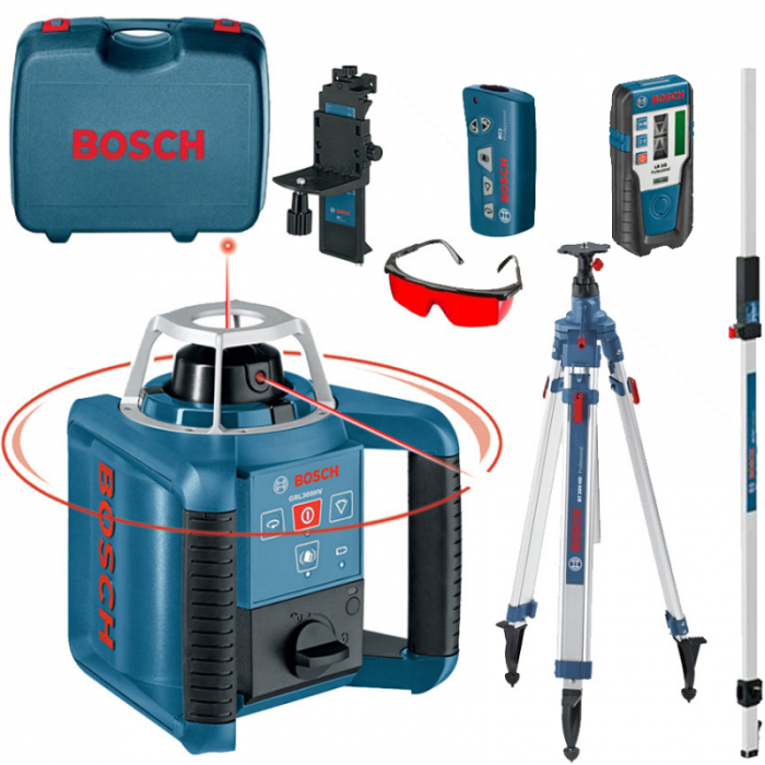 Bosch GRL 300 HVG Nivela laser rotativa + BT 300 Trepied + GR 240 Rigla [1]