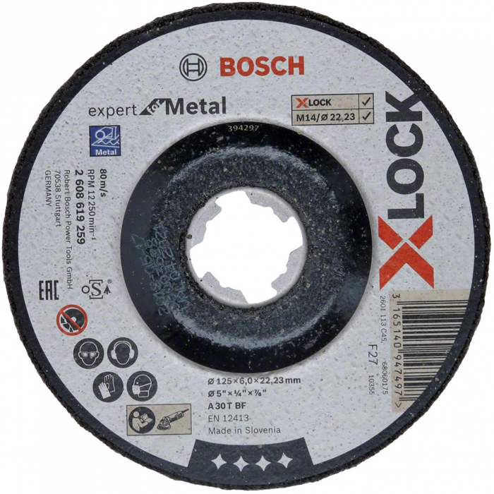 Disc X-LOCK Expert for Metal 125x6x22,23 pentru slefuire ingropata A 30 T BF [1]