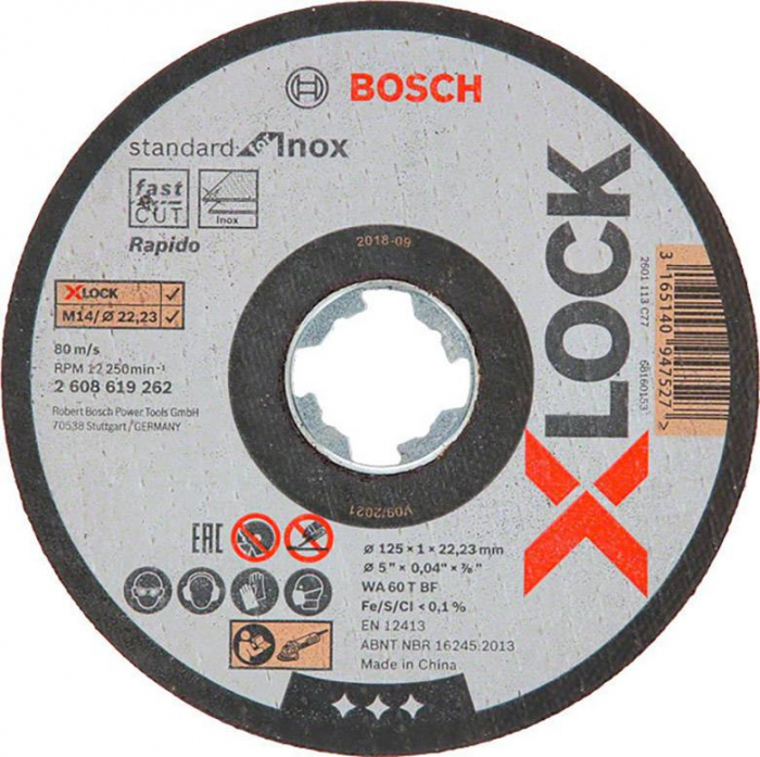 Disc X-LOCK Standard for Inox 125x1x22,23mm pentru taieturi drepte [1]