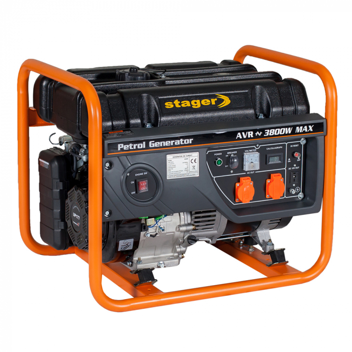 Stager GG 4600 generator open-frame 3.8kW, monofazat, benzina, pornire la sfoara [1]