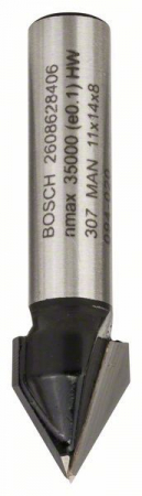 Freza pentru canal in V, 8mm, D1 11mm, L 14mm, G 45mm, 60° 8mm, D1 11mm, L [0]