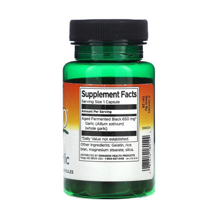 Aged Black Garlic (Usturoi Negru Maturat), Swanson, 30 capsule SWK014 [2]