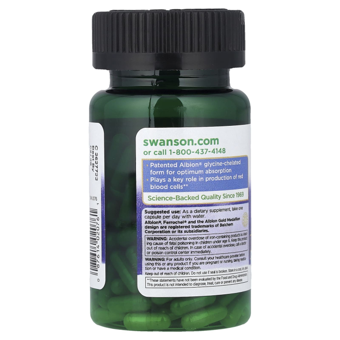 Albion®, Ferrochel® Iron, 18 mg, Swanson, 180 capsule SWU076 [3]