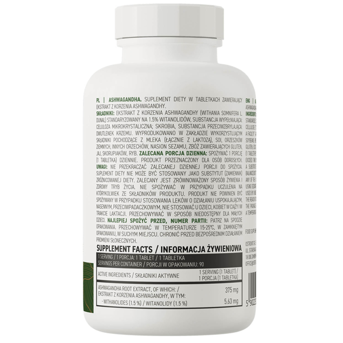 Ashwagandha Root Extract, 375 mg, OstroVit, 90 tablete [2]