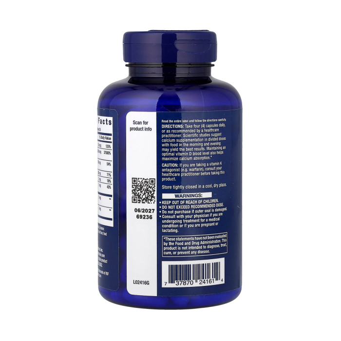 Bone Restore Elite, Calcium with Super K2, Life Extension, 120 capsule [3]