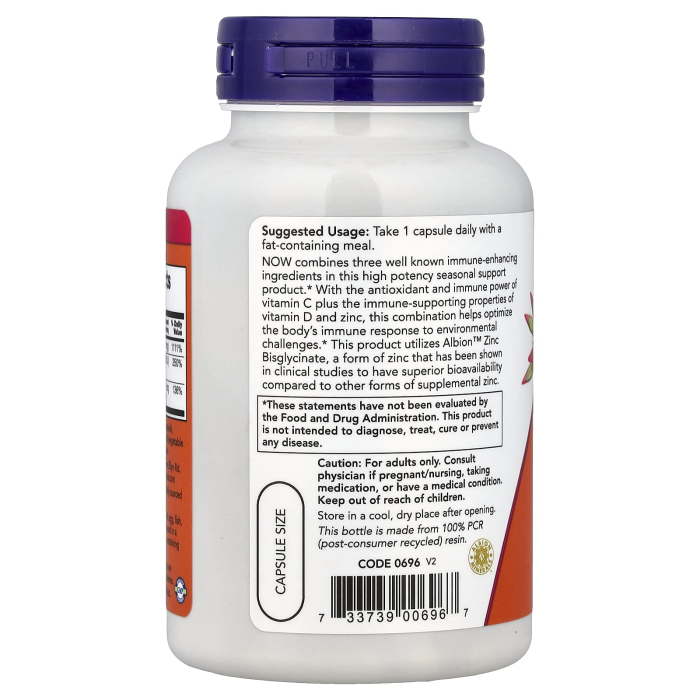 C-1000 Zinc & D-3, NOW Foods, 100 capsule [3]