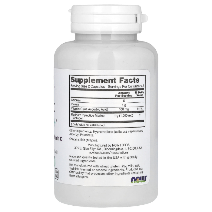 Collagen Tripeptides + Vitamin C, Aquatic Beauty+, NOW Foods, 90 capsule [2]