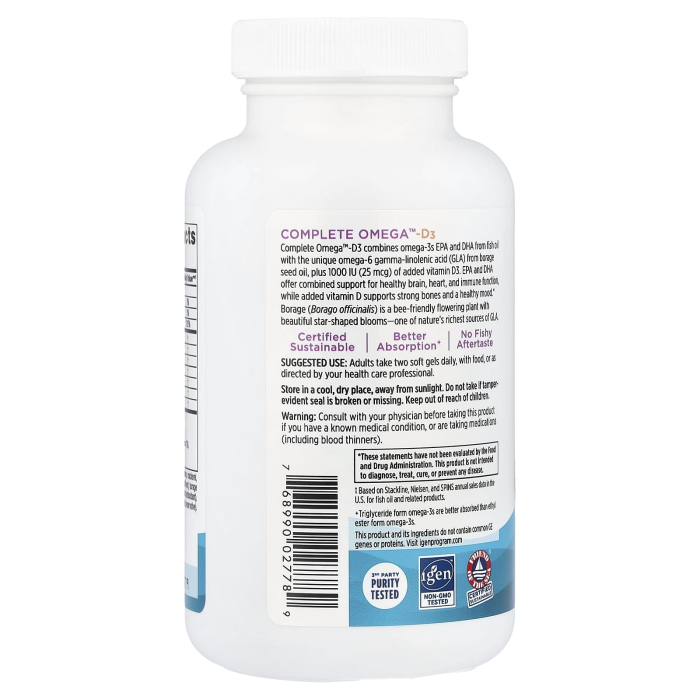Complete Omega-D3, Lemon, Nordic Naturals, 120 softgels [3]