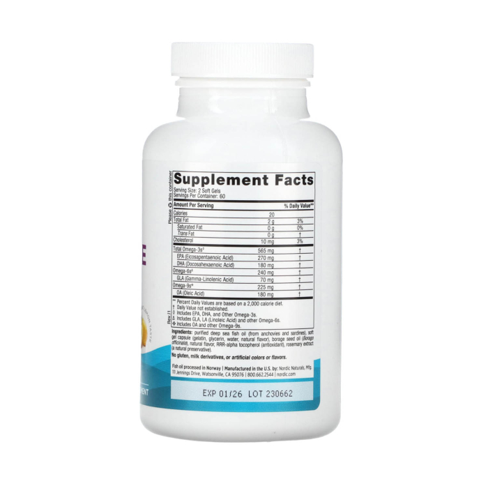 Complete Omega, Lemon, Nordic Naturals, 120 softgels [4]