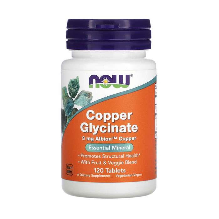 Copper Glycinate, 3 mg, NOW Foods, 120 tablets [1]