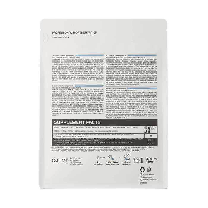 Creatine Monohydrate, Fara Aroma, OstroVit, 300g [3]