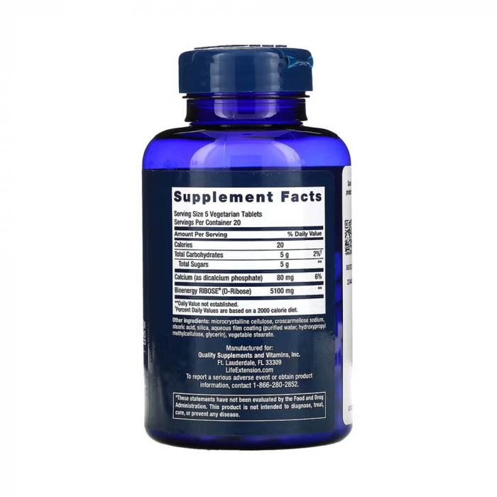 D-Ribose Tablets, Life Extension, 100 tablets [2]