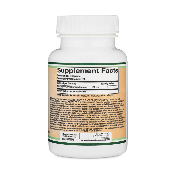 DHEA, 100 mg, Double Wood Supplements, 180 capsule [2]
