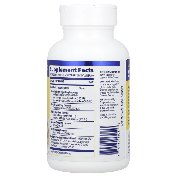 Digest Basic + Probiotics, Enzymedica, 90 capsule [2]