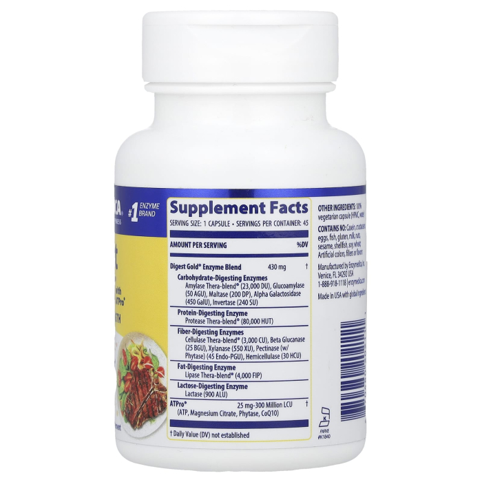 Digest Gold® with ATPro®, Maximum Strength, Enzymedica, 45 capsule [2]