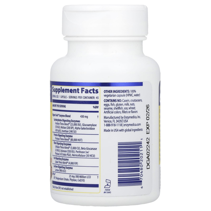 Digest Gold® with ATPro®, Maximum Strength, Enzymedica, 45 capsule [3]