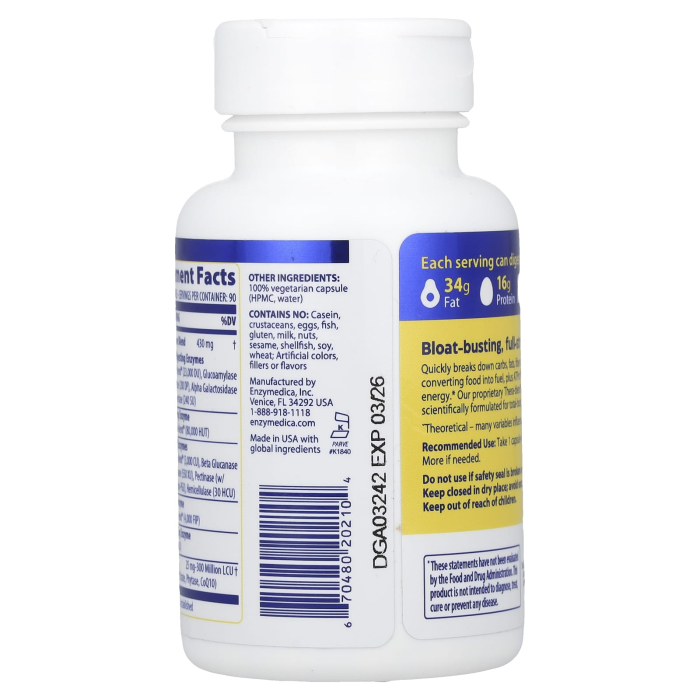Digest Gold® with ATPro®, Maximum Strength, Enzymedica, 90 capsules [3]