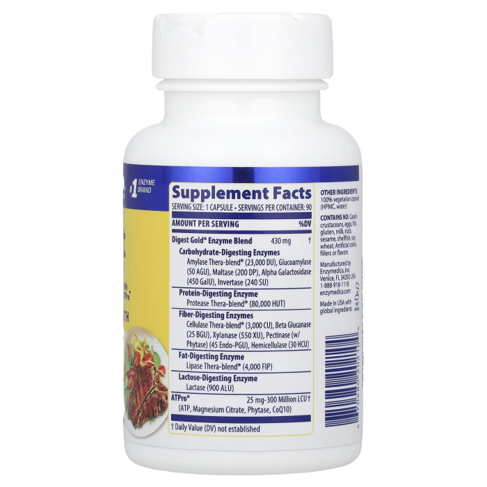 Digest Gold® with ATPro®, Maximum Strength, Enzymedica, 90 capsules [2]