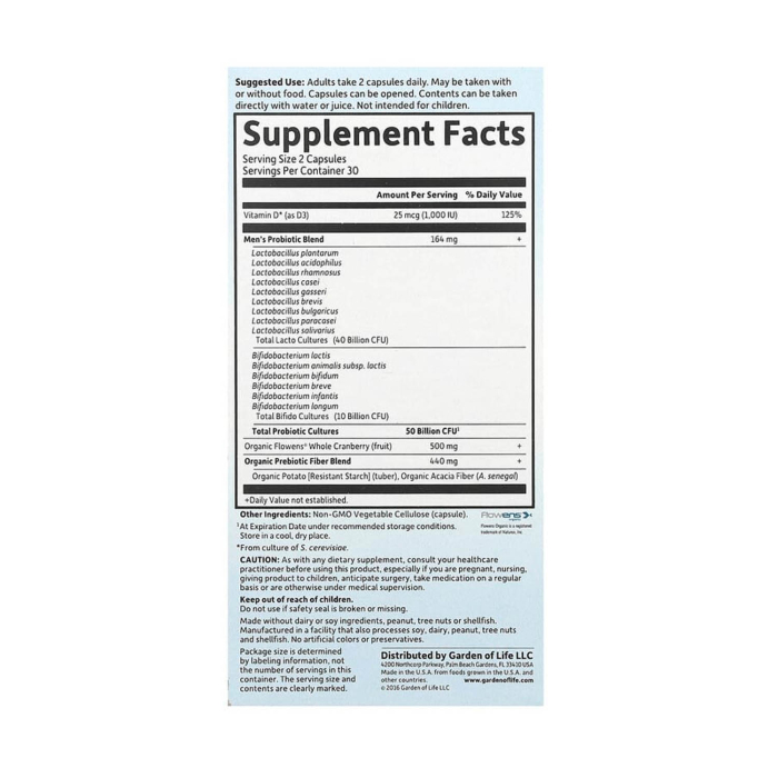 Dr. Formulated Probiotics, Prostate+, Garden of Life, 60 capsules [2]