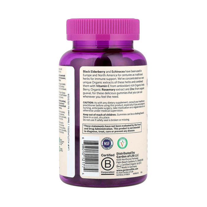 Elderberry, Immune Gummy, Garden of Life, 120 Gummy [3]