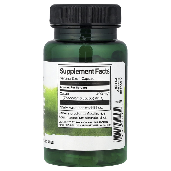 Full Spectrum Cacao (Raw Cocoa), 400 mg, Swanson, 60 capsule SW1257 [2]