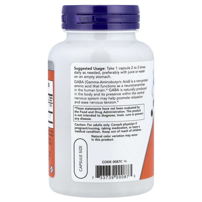 Now Foods, GABA, 750 mg, 100 Veg Capsules [3]