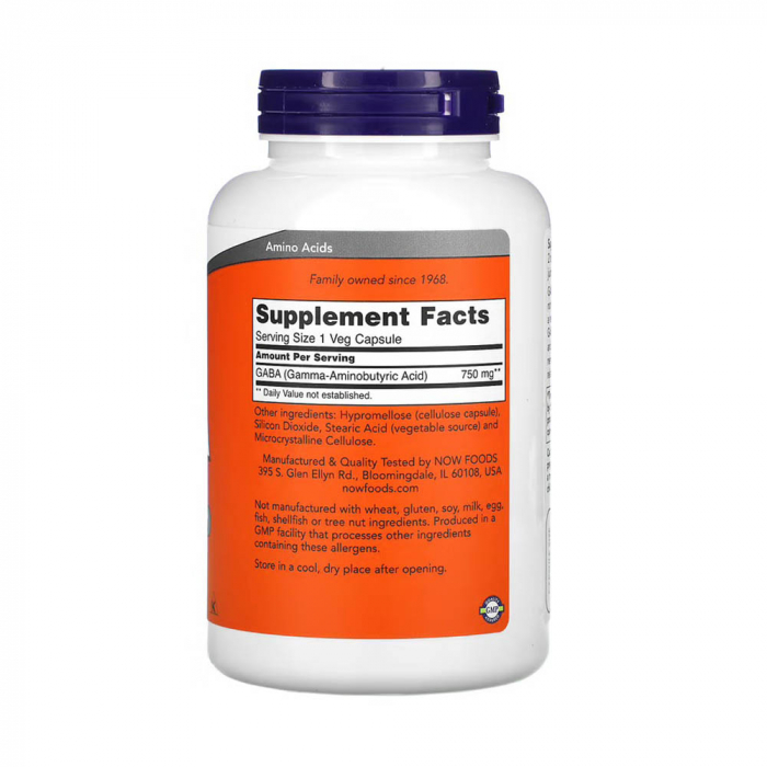 Now Foods, GABA, 750 mg, 100 Veg Capsules [2]