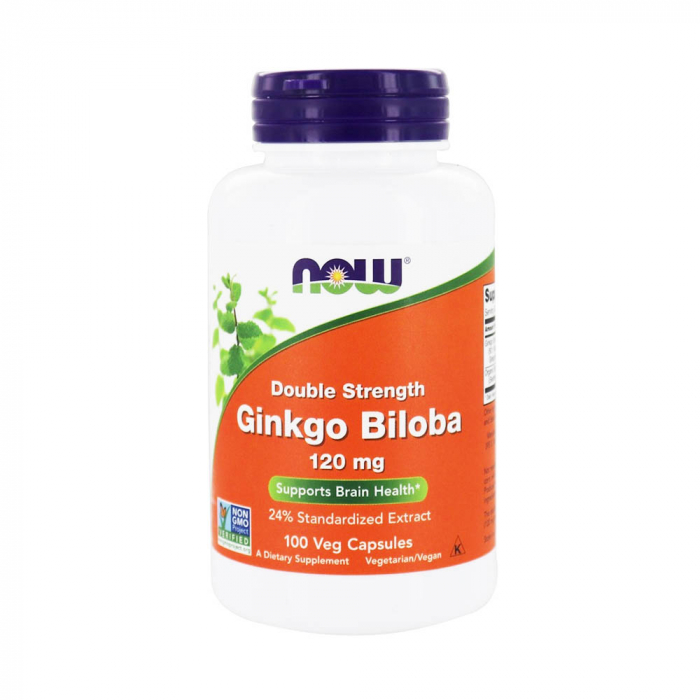 Now Foods, Ginkgo Biloba, Double Strength, 120 mg, 200 Veg Capsules [1]