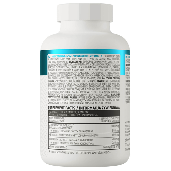 Glucosamine + MSM + Chondroitin + Vitamin C, OstroVit, 90 tablete [2]