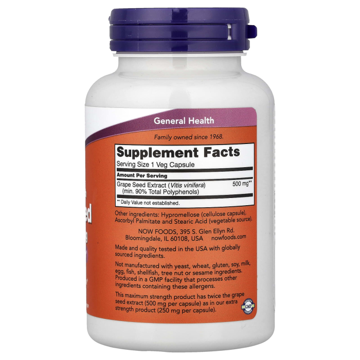 Grape Seed Extract, 500 mg, NOW Foods, 90 capsule [2]
