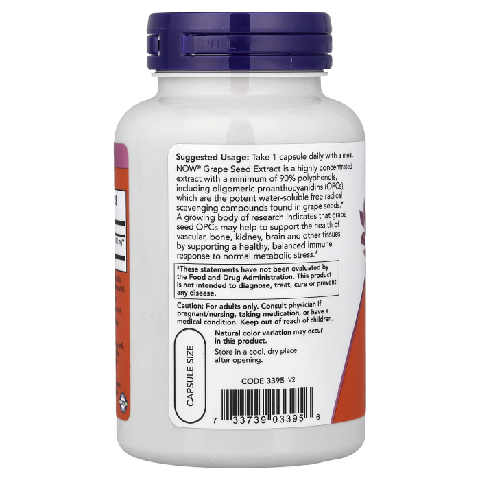 Grape Seed Extract, 500 mg, NOW Foods, 90 capsule [3]