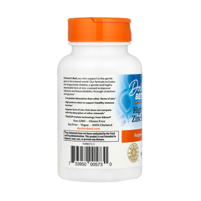 High Absorption Zinc Bisglycinate, 50 mg, Doctor's Best, 90 capsules [3]