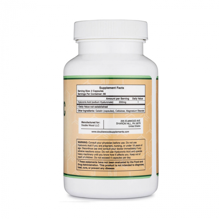 Hyaluronic Acid, 100 mg, Double Wood Supplements, 180 capsules [2]