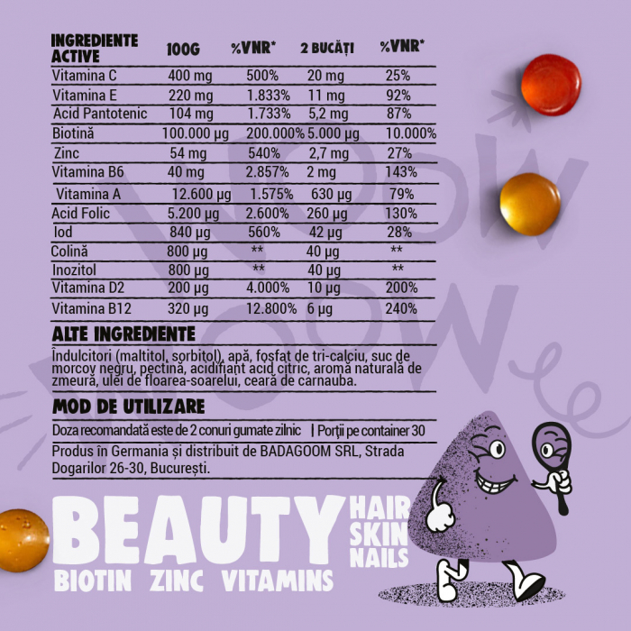 Beauty Hair Skin Nails gummy jellies, Badagoom, 60 jellies [2]