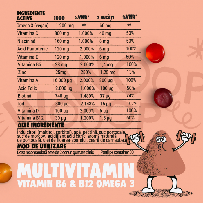Jeleuri gumate Multivitamin Omega 3, Badagoom, 60 jeleuri [2]