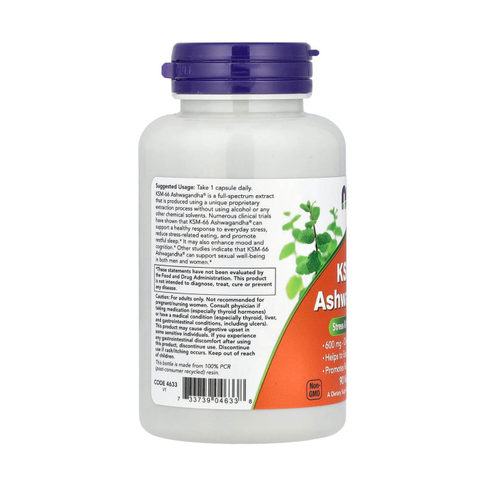 KSM-66 Ashwagandha®, 600 mg, NOW Foods, 90 capsules [3]