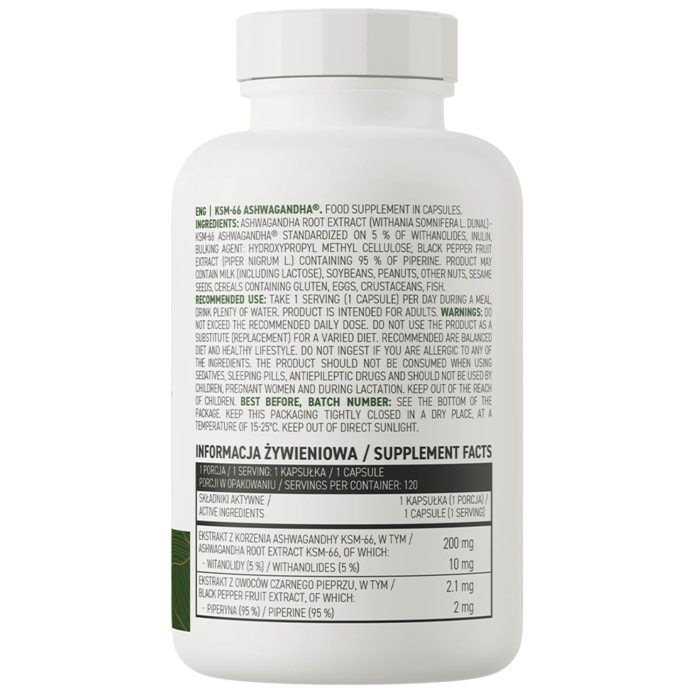 KSM-66 Ashwagandha Extract 200 mg, OstroVit, 120 capsule [2]