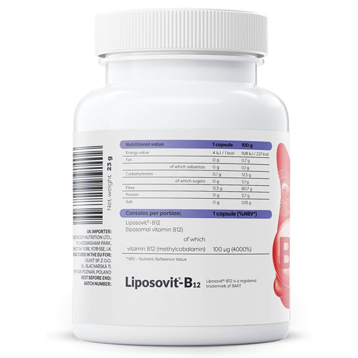 Liposomal Vitamin B12, Methylcobalamin, Osavi, 60 capsule [2]