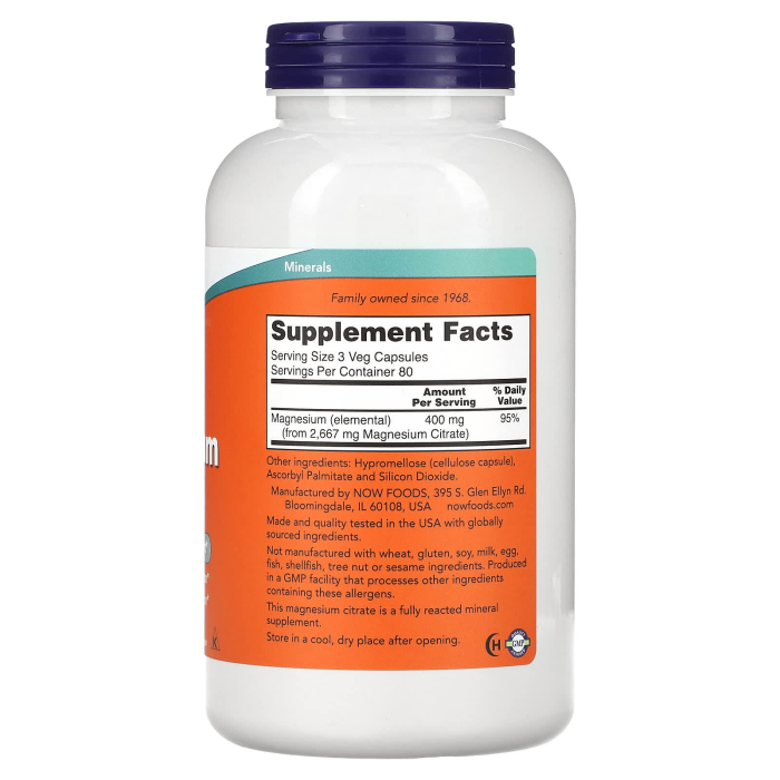 Magnesium Citrate 133 mg, Now Foods, 240 capsule [2]