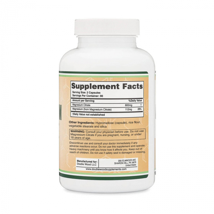 Magnesium Citrate, 400 mg, Double Wood Supplements, 180 capsules [2]
