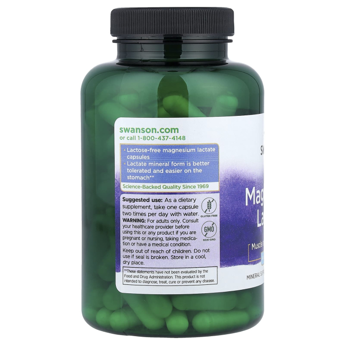 Magnesium Lactate, 84 mg, Swanson, 120 capsule SW1525 [3]